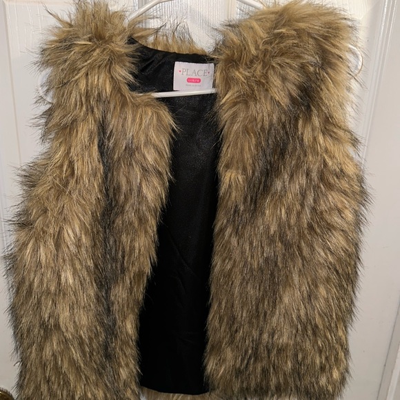 Place Other - Girls Faux Fur Vest Coat🤎